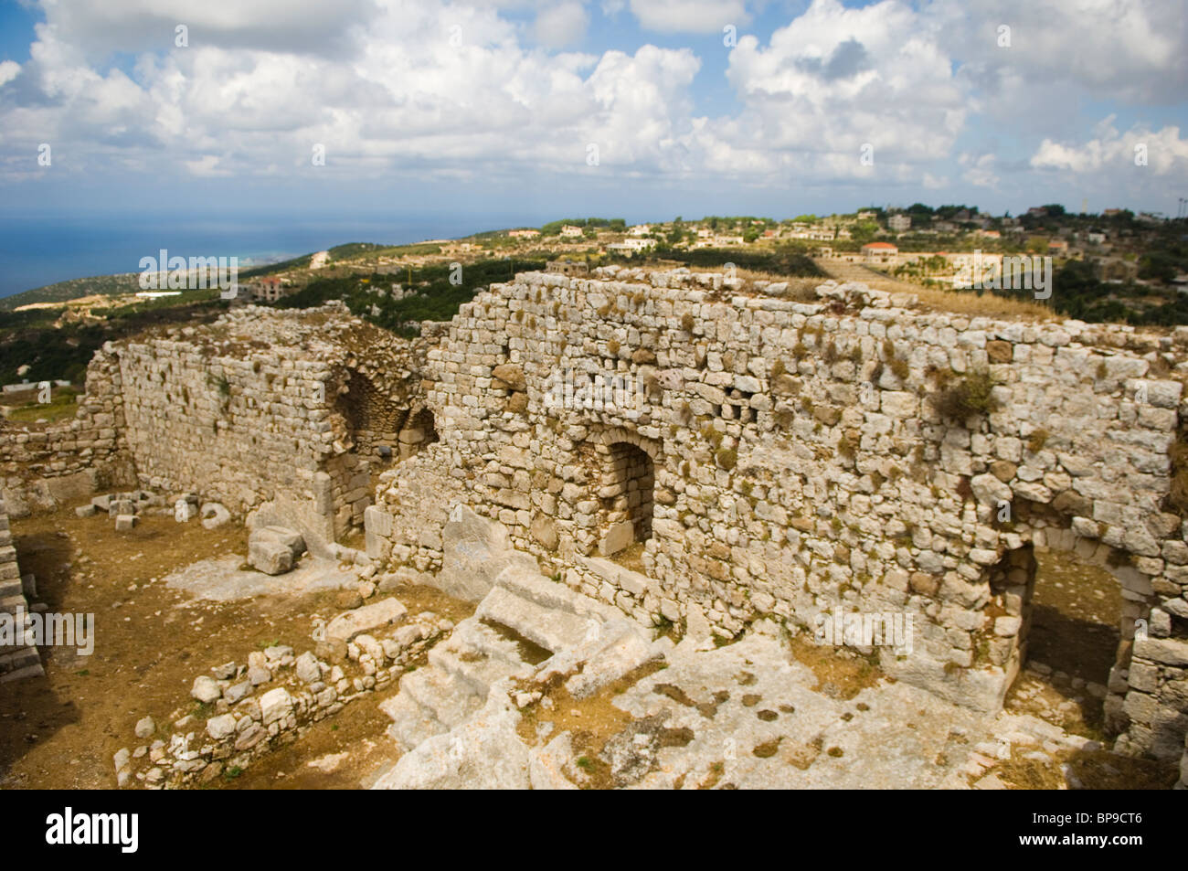 The Citadel Crusader castle ruins 12th century in Smar Jbeil Lebanon Middle East Stock Photo