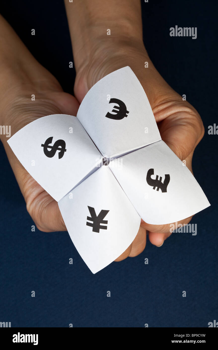 Paper Fortune Teller,concept of business decision Stock Photo