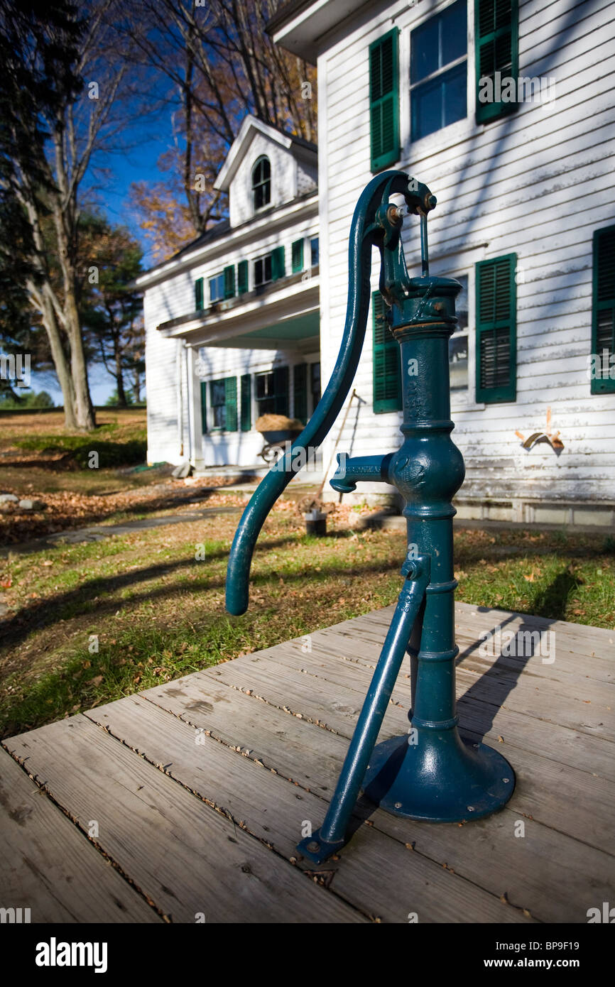 An old water pump at Ambler Farm, Wilton, USA Stock Photo