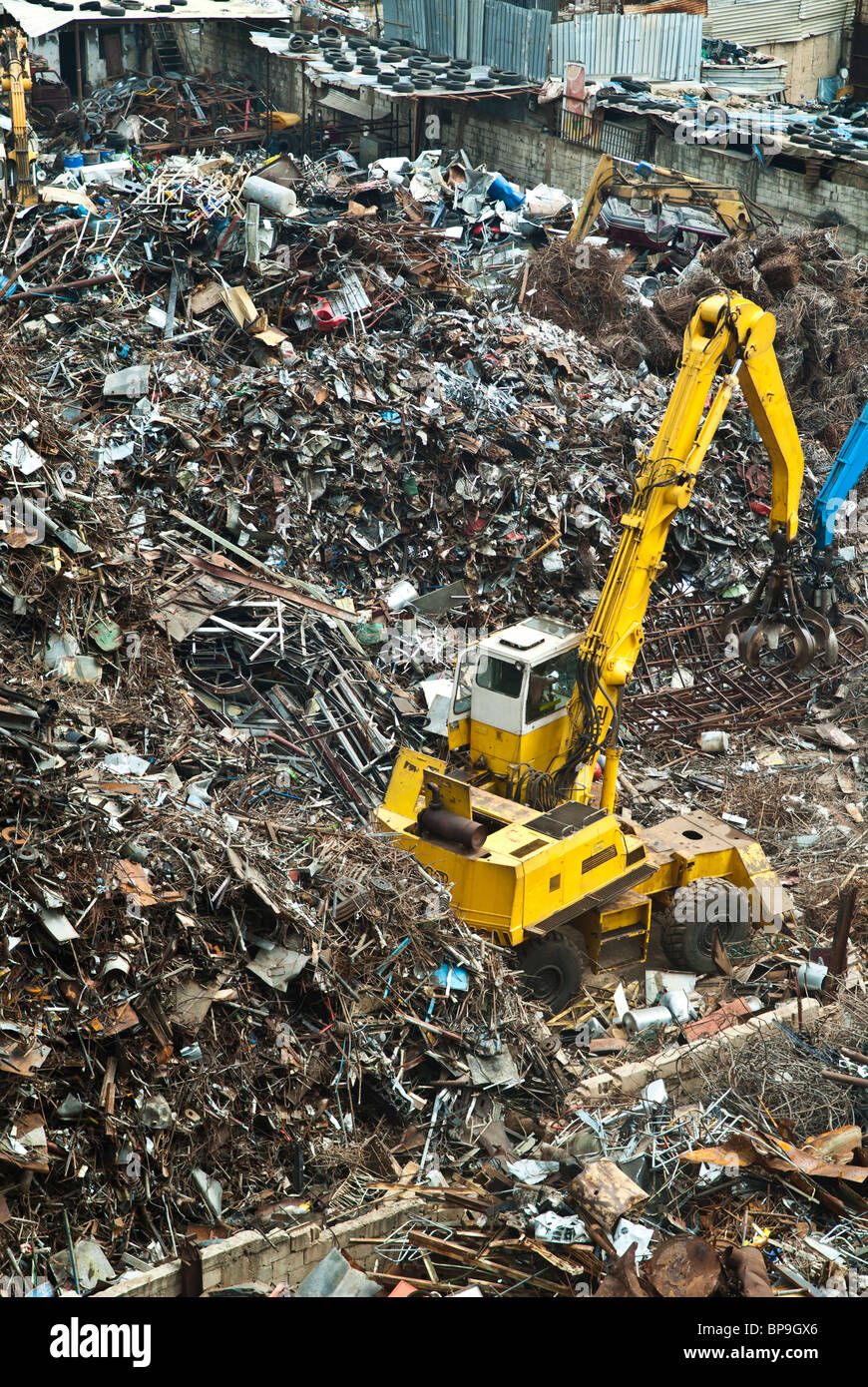 Metal scrapyard in recycling centre Beirut Lebanon Middle East Stock