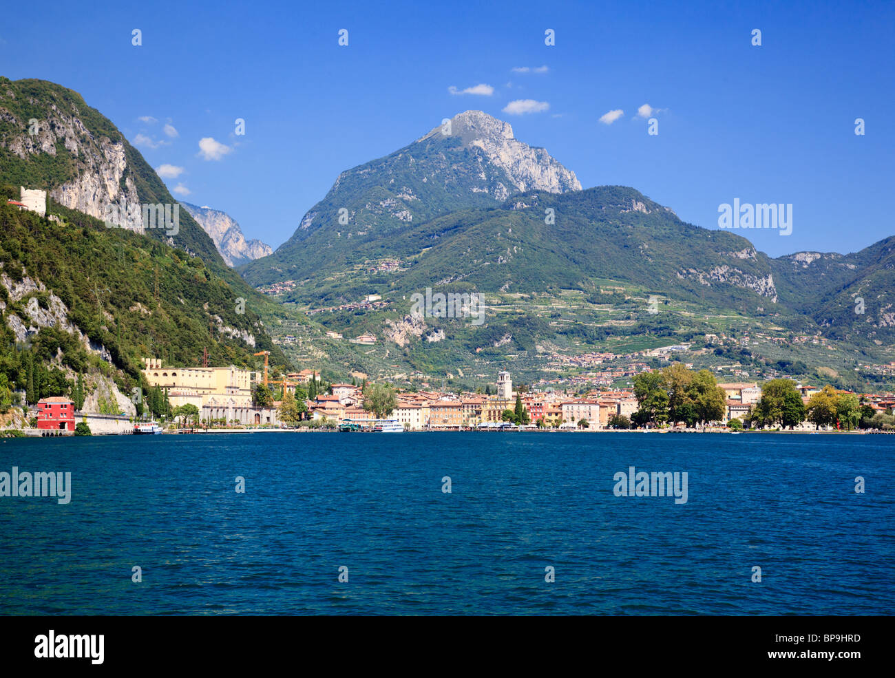 Riva del Garda town at the north end of Lake Garda, Trentino, Italy Stock Photo