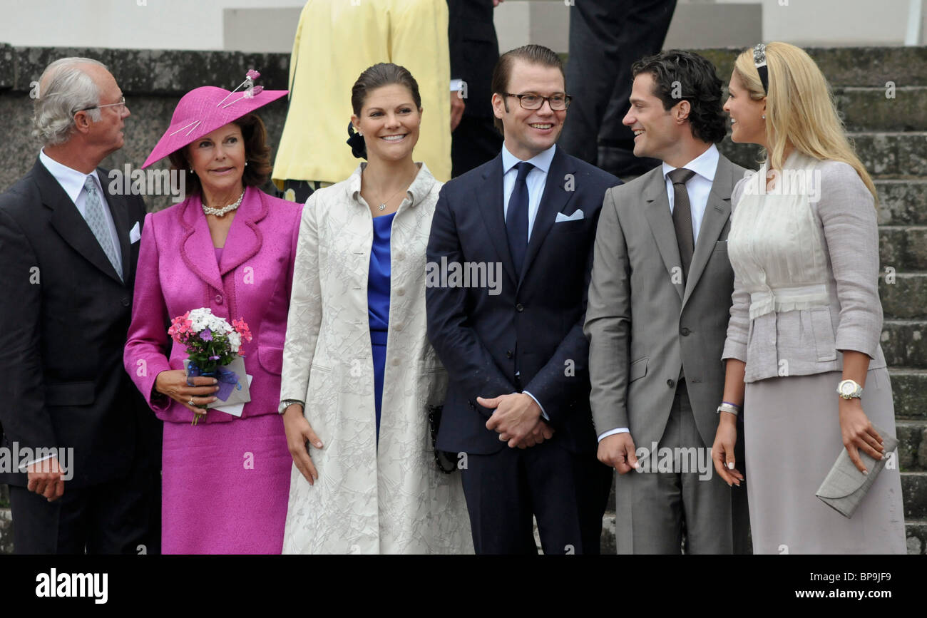 Swedens Royal Family King Carl Gustaf Queen Silvia Crown princess Victoria Prince Daniel Prince Carl Philip Princess Madeleine Stock Photo
