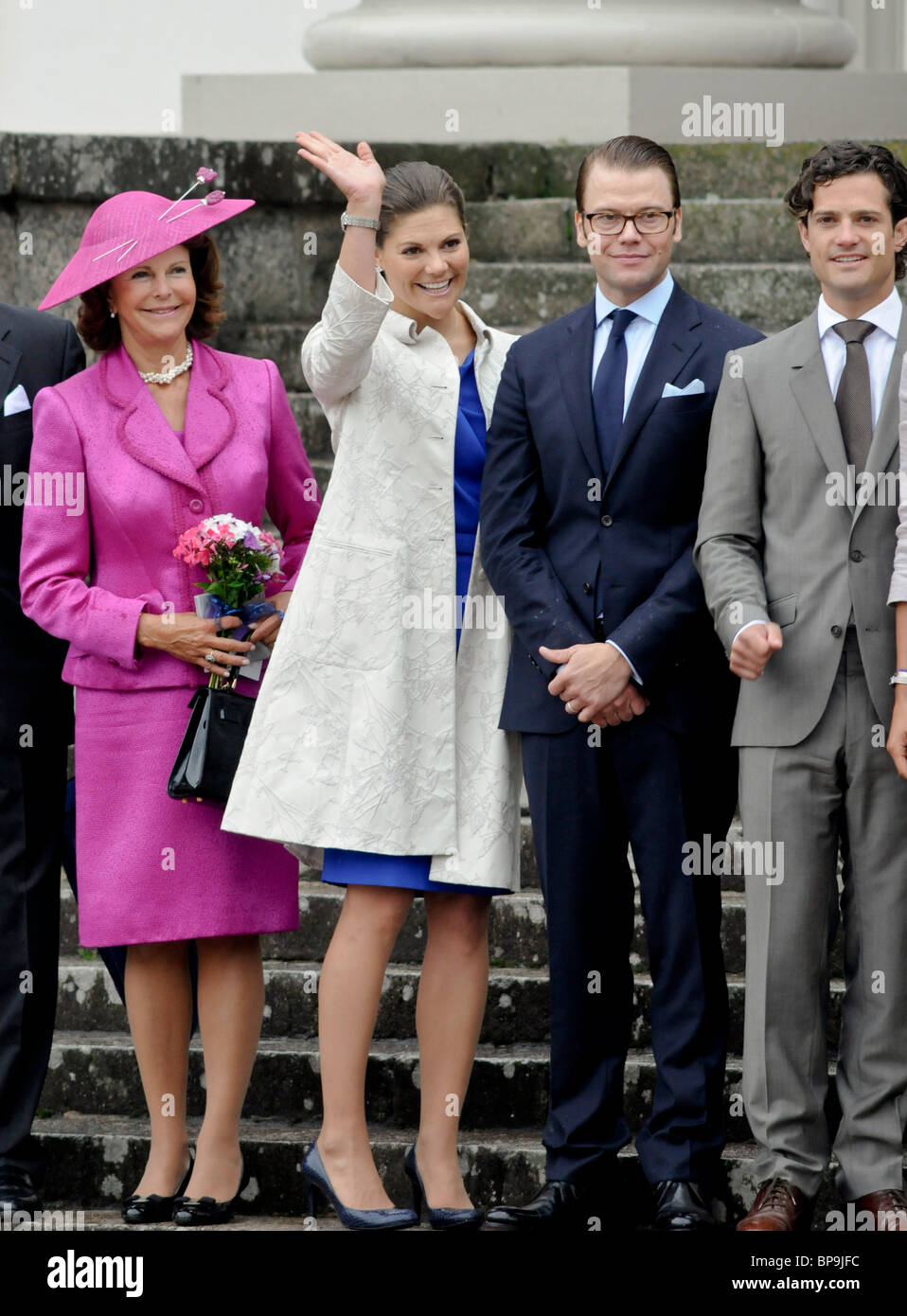 Queen Silvia Crown princess Victoria Prince Daniel Prince Carl Philip Stock Photo
