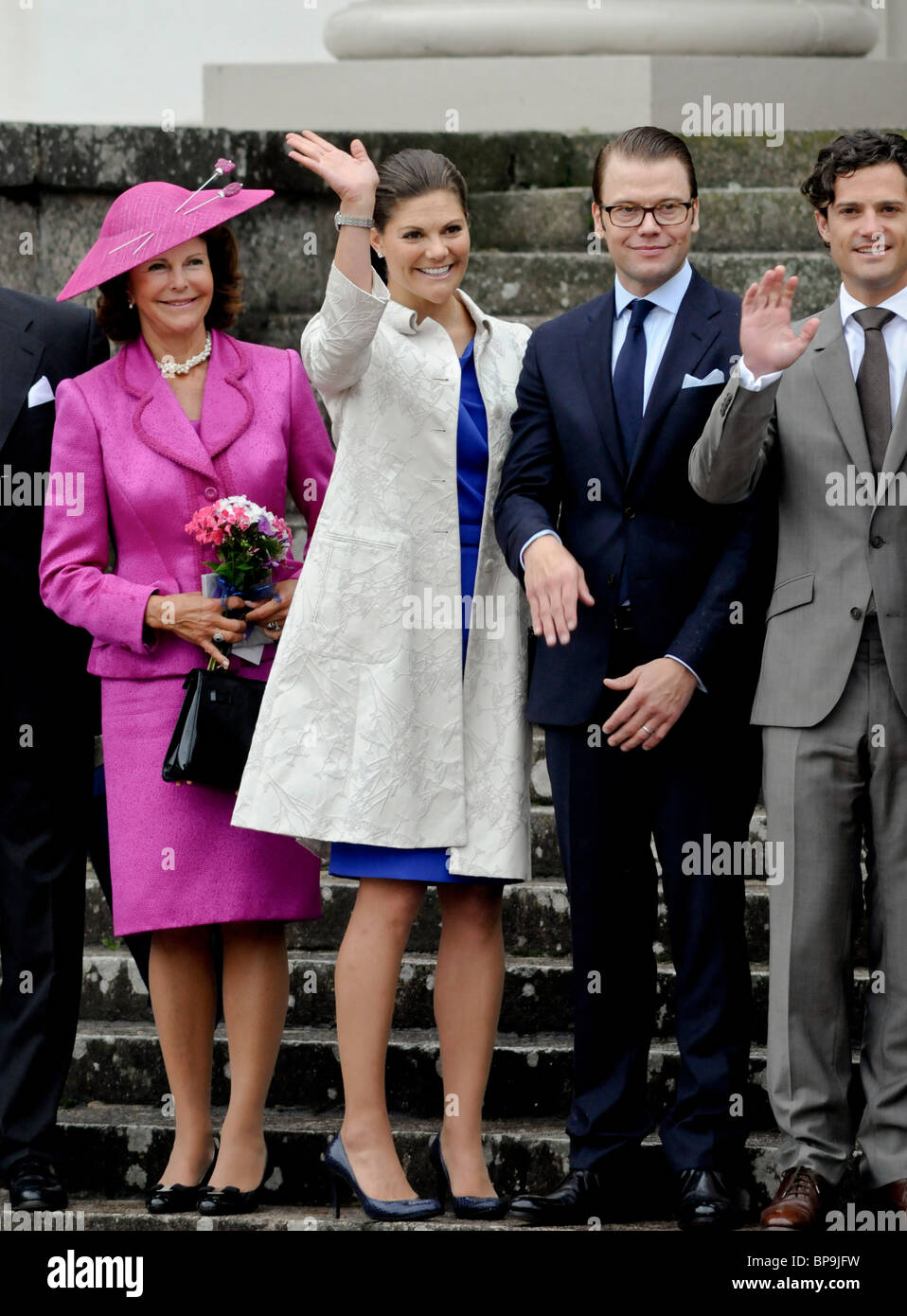 Swedens Royal family  Queen Silvia Crown princess Victoria prince Daniel Prince Carl Philip Stock Photo