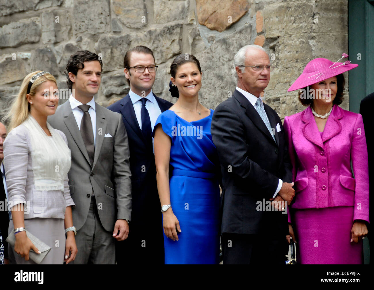Swedens Royal Family Princess Madeleine, Prince Carl Philip, Prince Daniel, Crown princess Victoria. Queen Silvia King Carl Gustaf Stock Photo