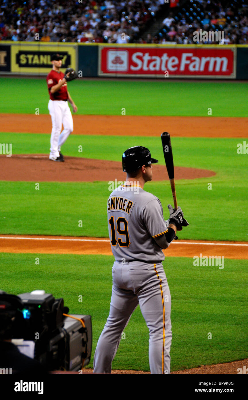 Pittsburgh Pirates batter getting read. USA. Stock Photo