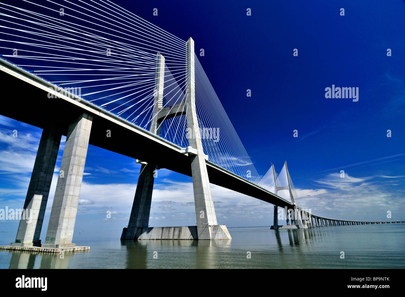 Portugal, Lisbon: Bridge Ponte Vasco da Gama Stock Photo