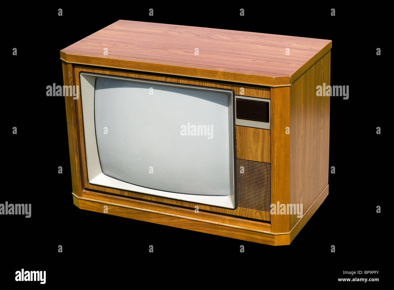 Oldfashioned Television with black background Stock Photo Alamy