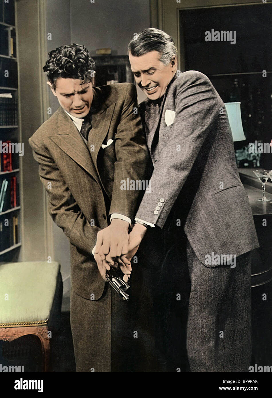 FARLEY GRANGER, JAMES STEWART, ROPE, 1948 Stock Photo