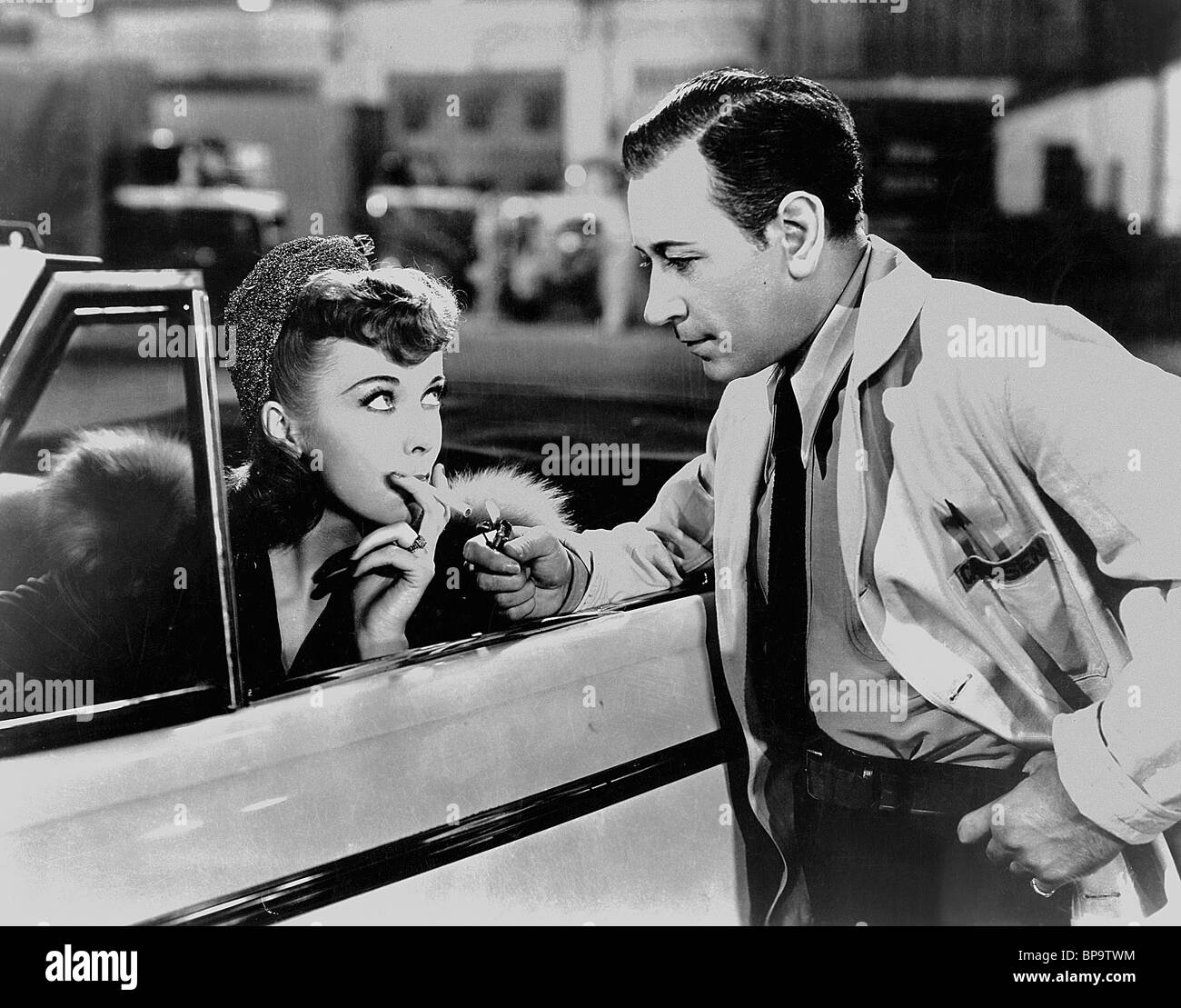 IDA LUPINO, GEORGE RAFT, THEY DRIVE BY NIGHT, 1940 Stock Photo