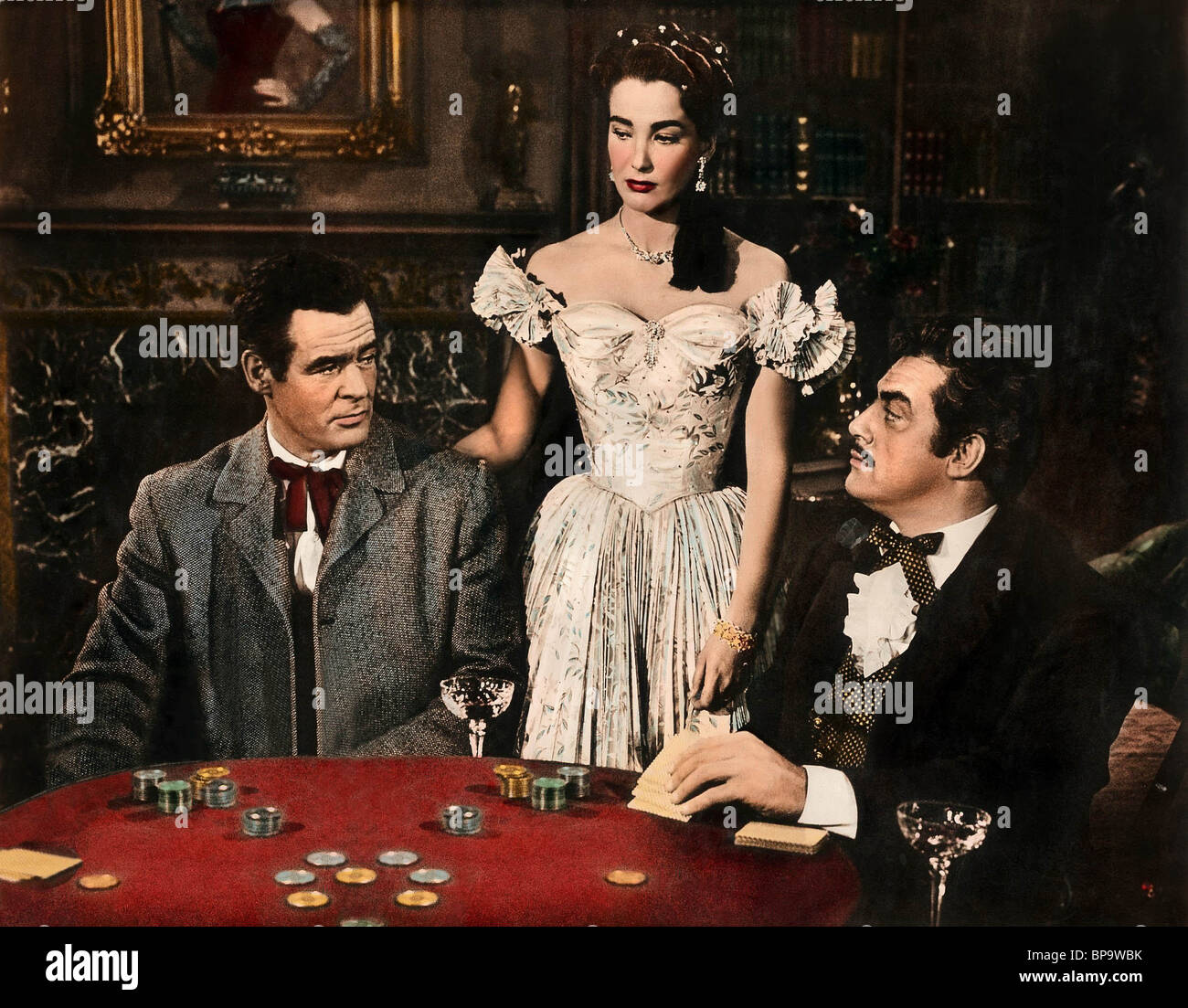 ROBERT RYAN, JULIE ADAMS, RAYMOND BURR, HORIZONS WEST, 1952 Stock Photo