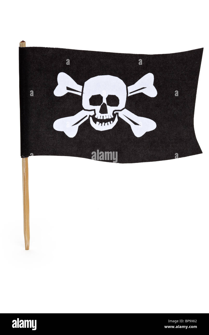 Pirate Flag with white background Stock Photo