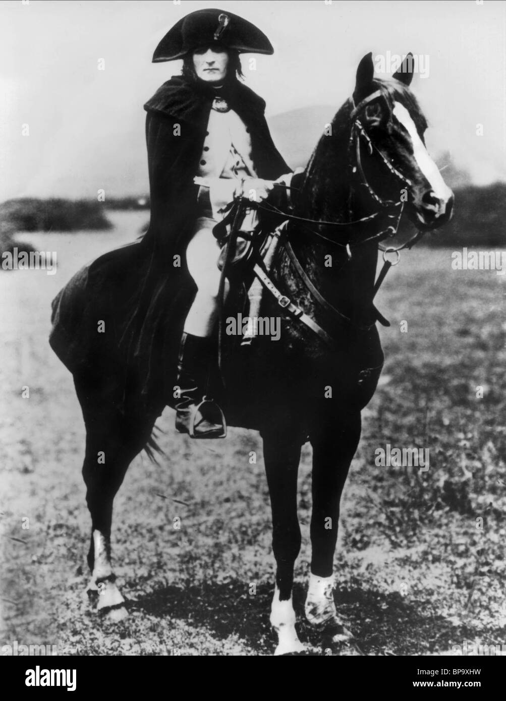 ALBERT DIEUDONNE ON HORSE NAPOLEON (1927) Stock Photo