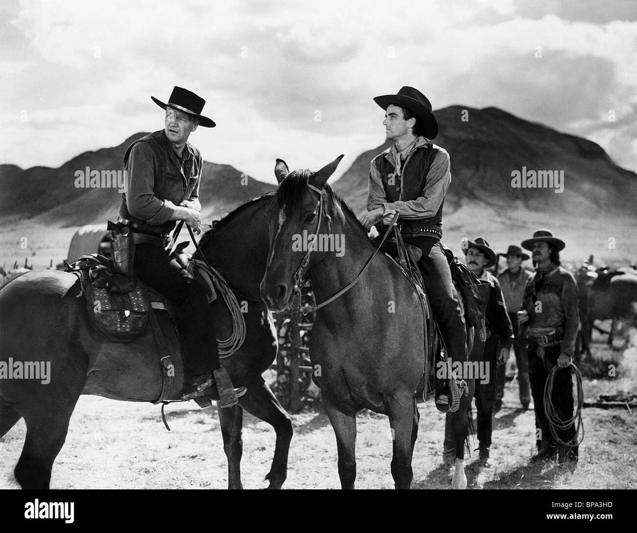 JOHN WAYNE, MONTGOMERY CLIFT, RED RIVER, 1948 Stock Photo