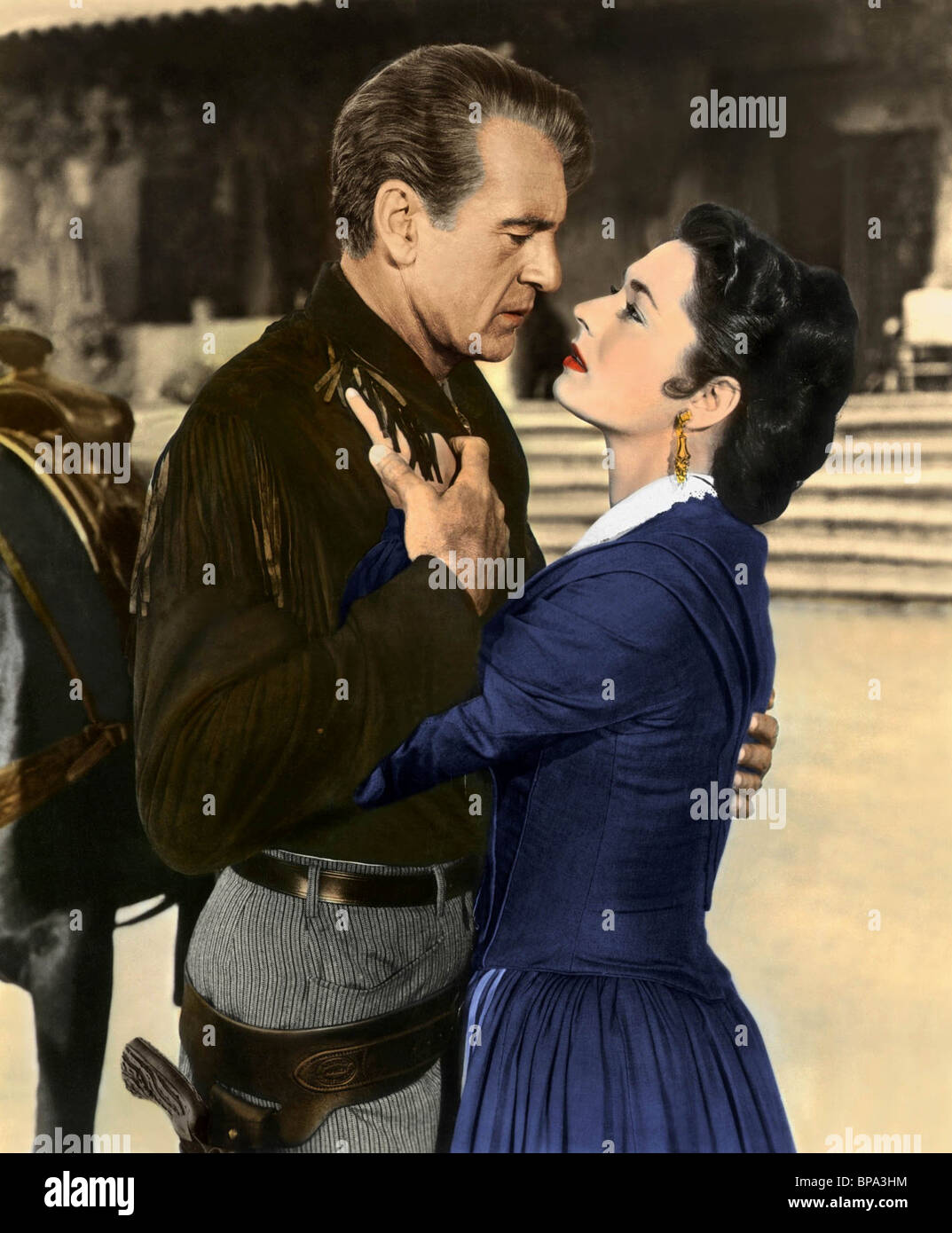 GARY COOPER, RUTH ROMAN, DALLAS, 1950 Stock Photo