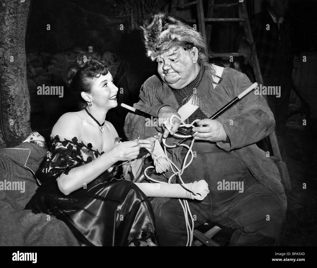 VERA RALSTON, OLIVER HARDY, THE FIGHTING KENTUCKIAN, 1949 Stock Photo