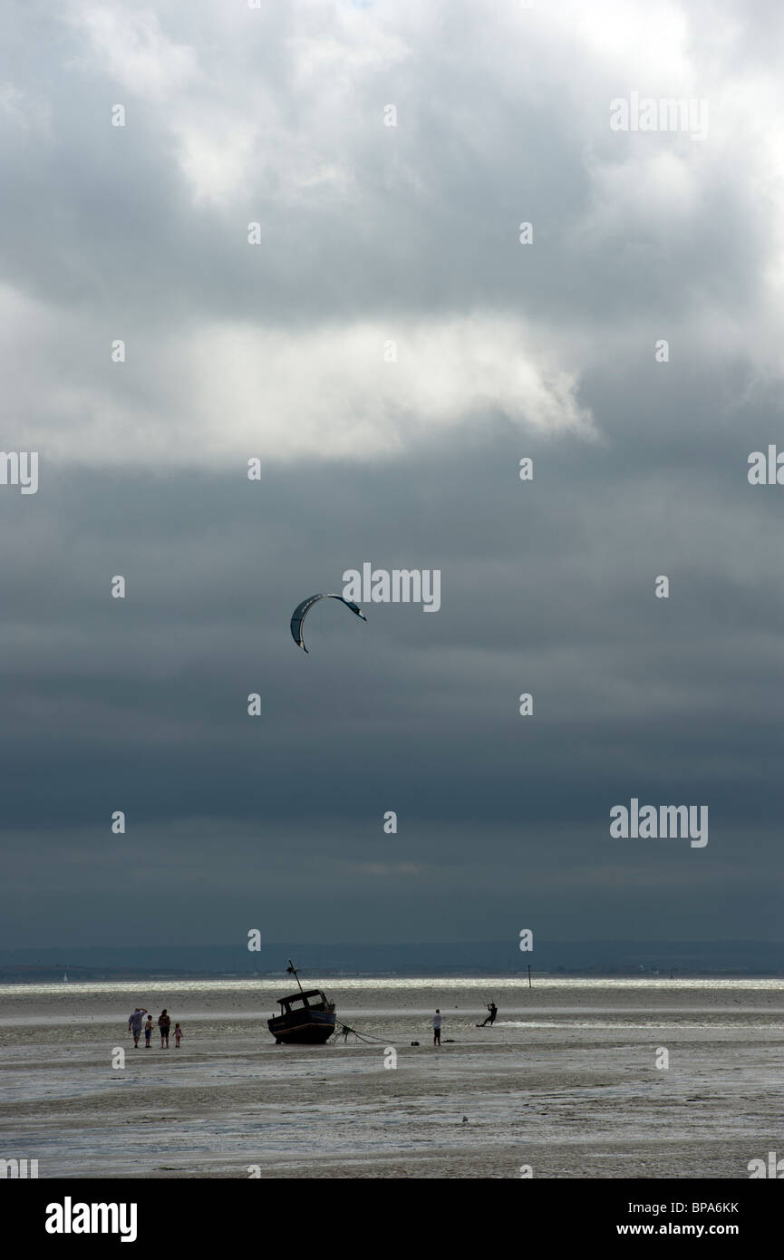 Kite surfing on East Beach, Shoeburyness, Essex Stock Photo Alamy