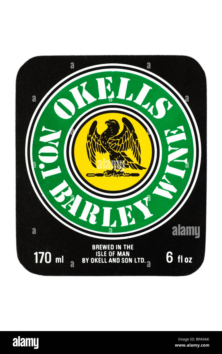 Okells No.1 Barley Wine Ale bottle label - date unknown. Stock Photo