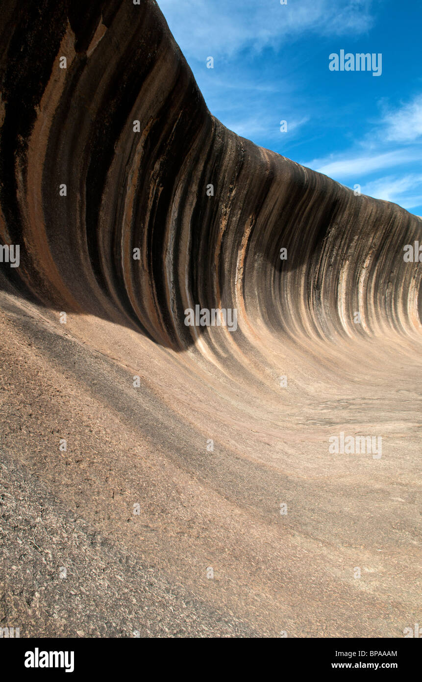 Wave Rock patterns Hyden Western Australia Stock Photo