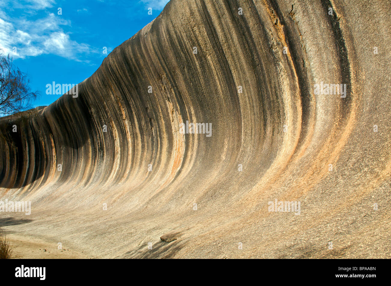 Wave Rock patterns Hyden Western Australia Stock Photo