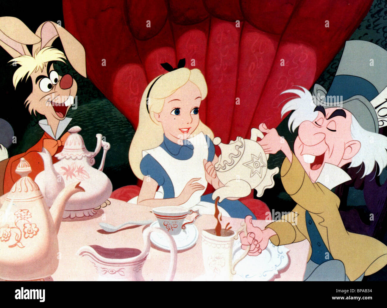 MARCH HARE, ALICE, MAD HATTER, ALICE IN WONDERLAND, 1951 Stock Photo