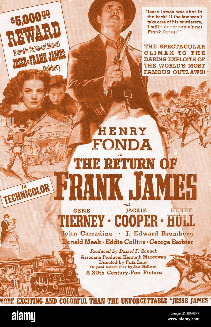 HENRY FONDA FILM POSTER THE RETURN OF FRANK JAMES (1940) Stock Photo
