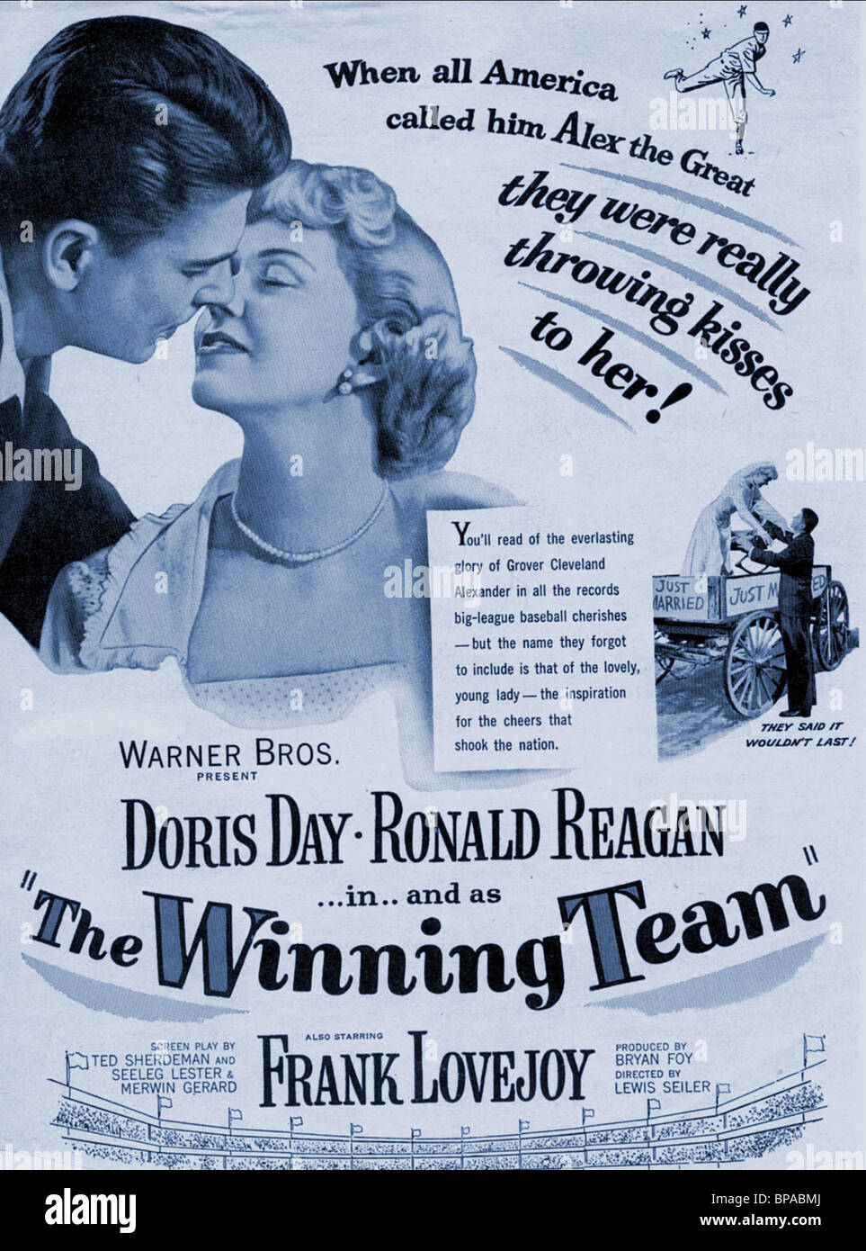 RONALD REAGAN, DORIS DAY POSTER, THE WINNING TEAM, 1952 Stock Photo