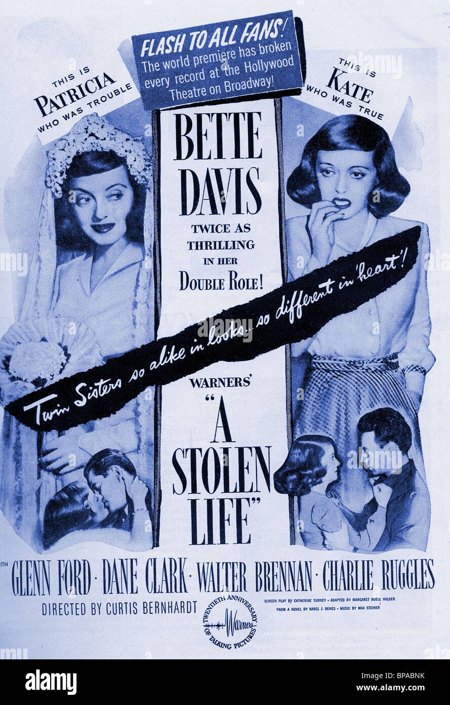 BETTE DAVIS FILM POSTER A STOLEN LIFE (1946 Stock Photo - Alamy