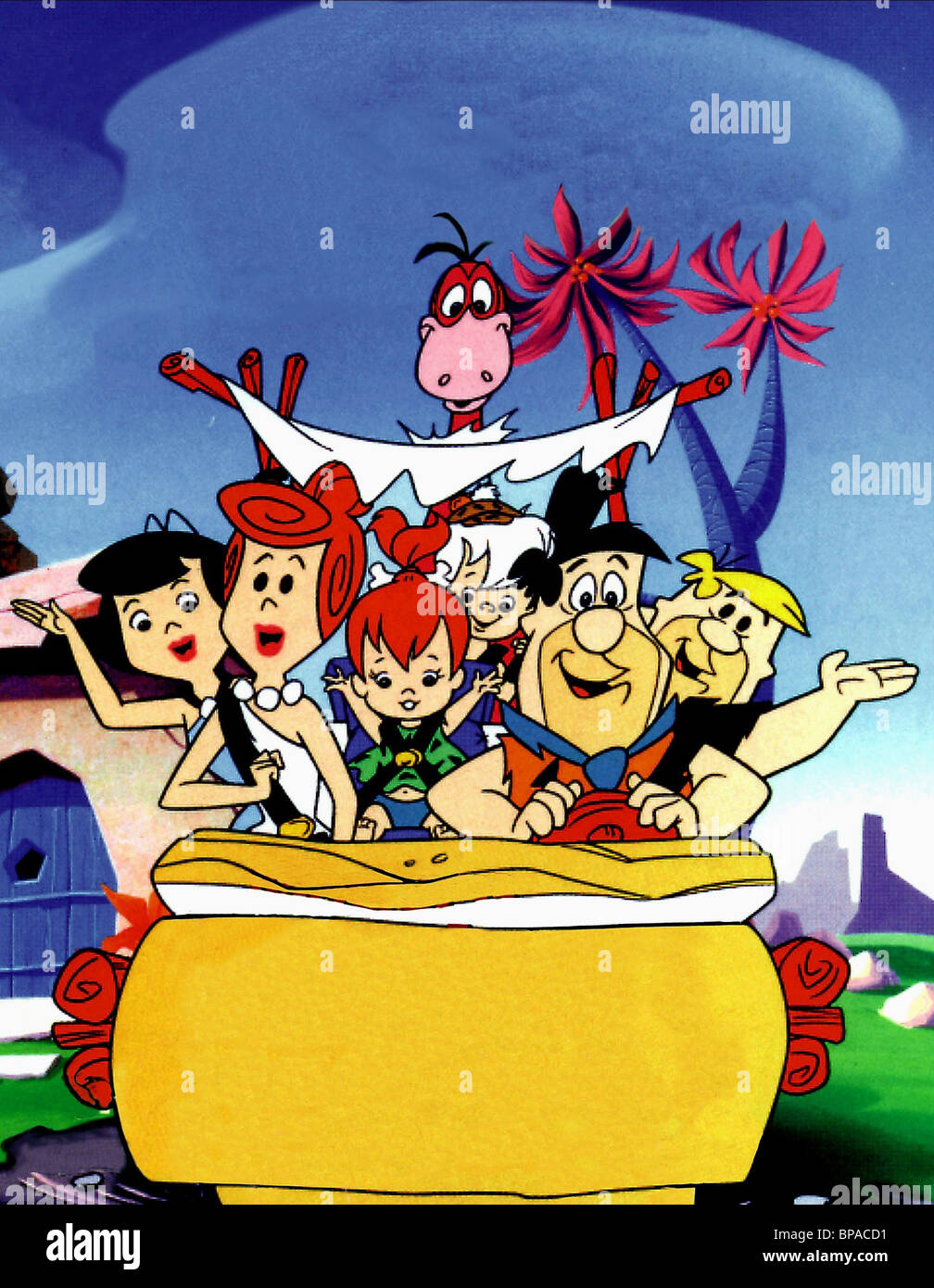 Betty Rubble Wilma Pebbles Bamm Bamm Dino Fred Flintstone Stock Photo Alamy