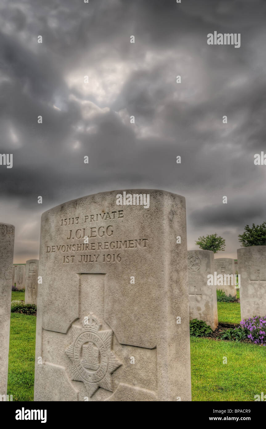 A grave from the first day of the Somme, July 1st 1916 Stock Photo