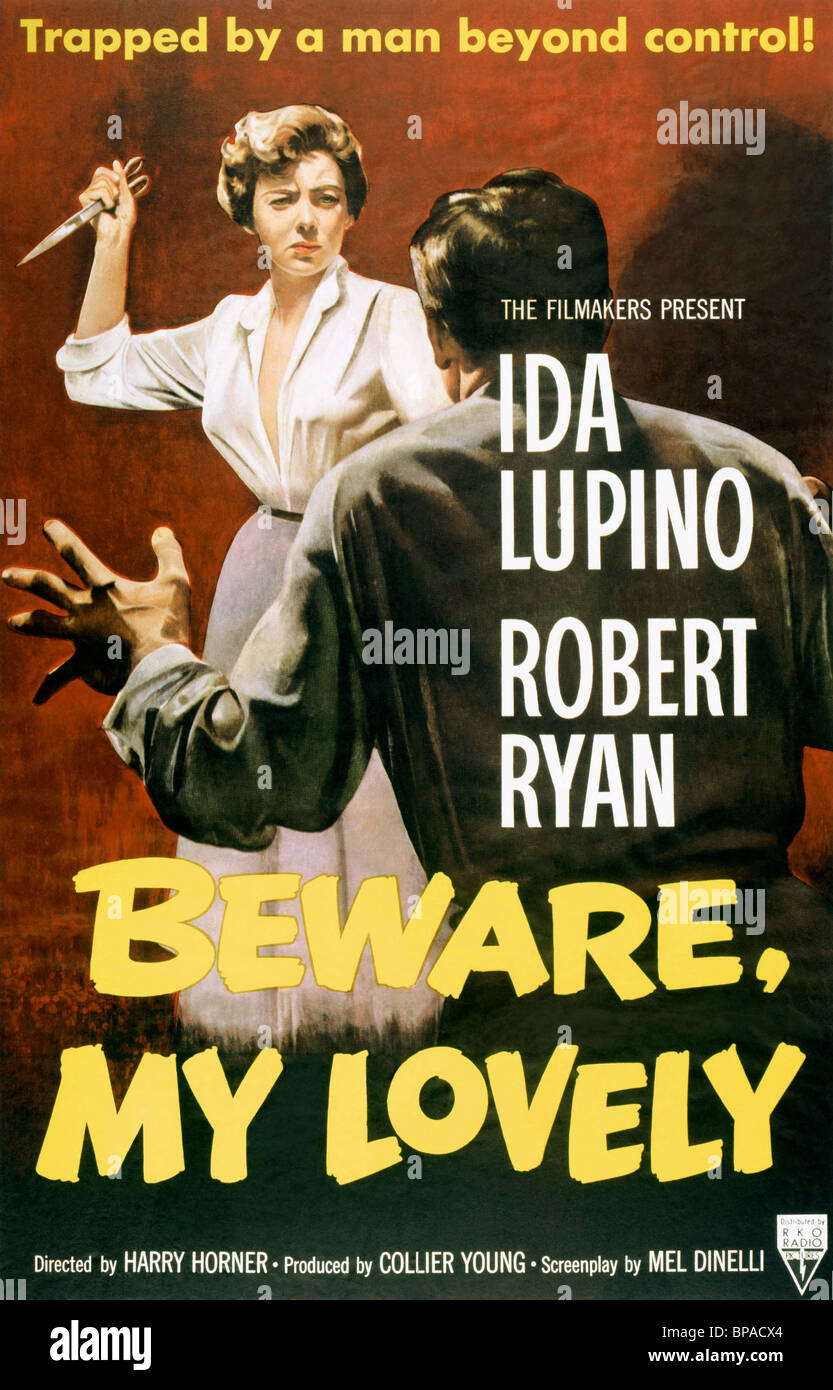IDA LUPINO, ROBERT RYAN, BEWARE  MY LOVELY, 1952 Stock Photo