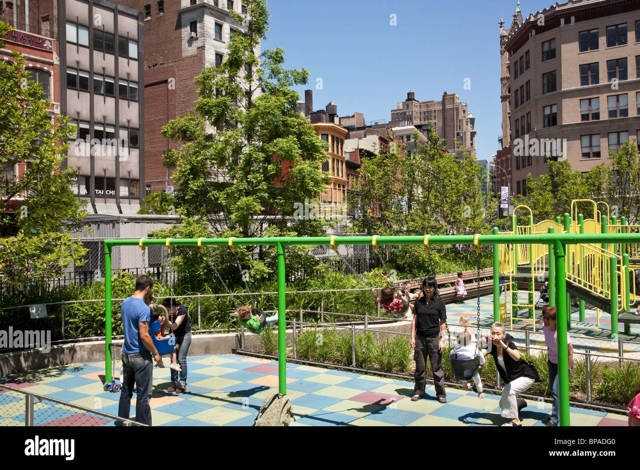 Children's Playground, Union Square Park, NYC Stock Photo