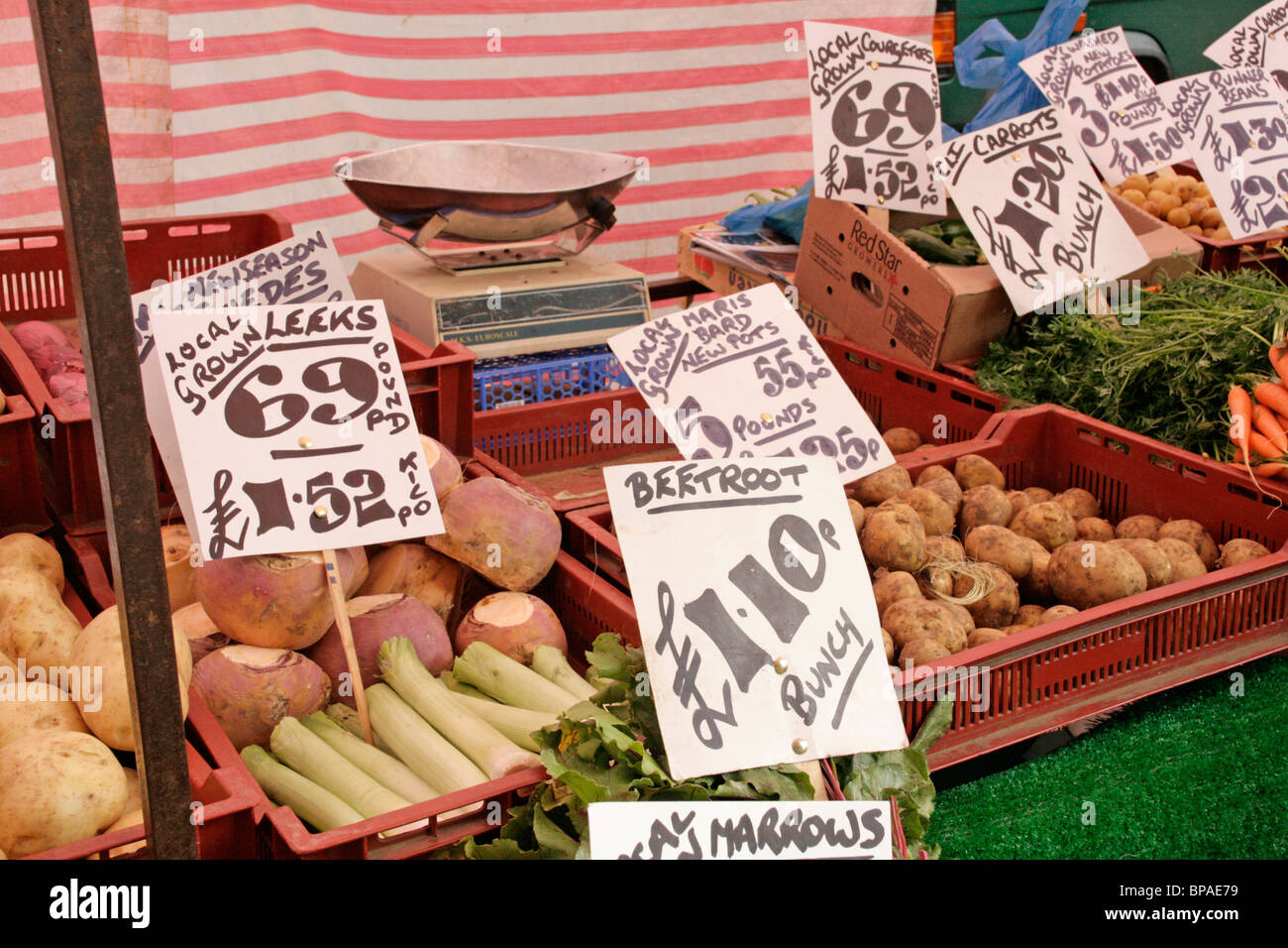 Market stall vegetables Stock Photo
