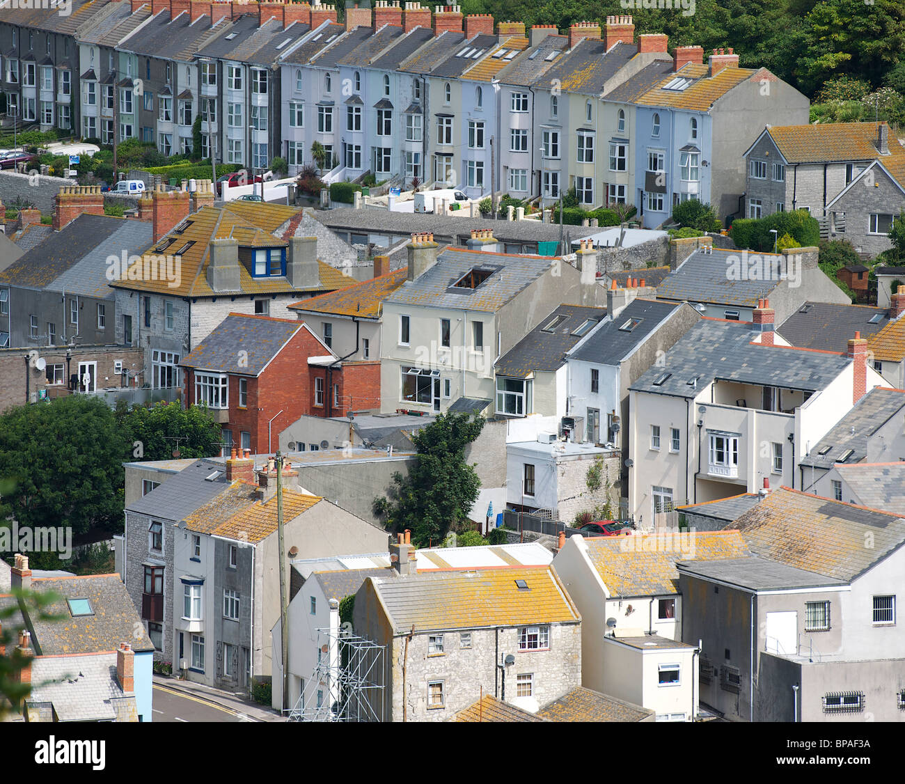 Rooftops of Fortuneswell overlooking Portland Harbour, Weymouth, Dorset