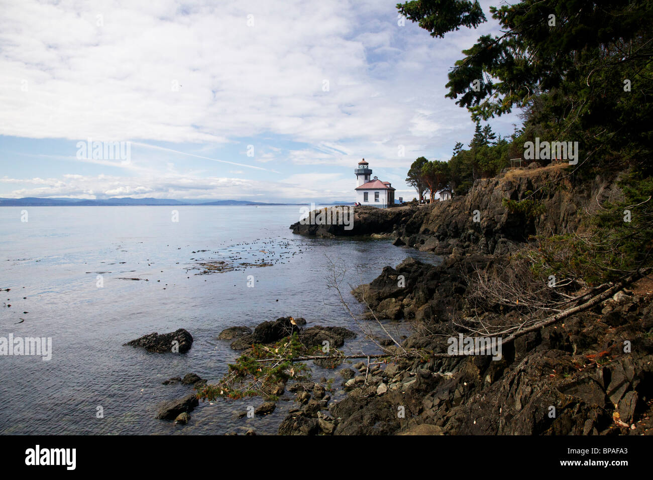 Lime Kiln Lighthouse. San Juan Island, Washington Stock Photo