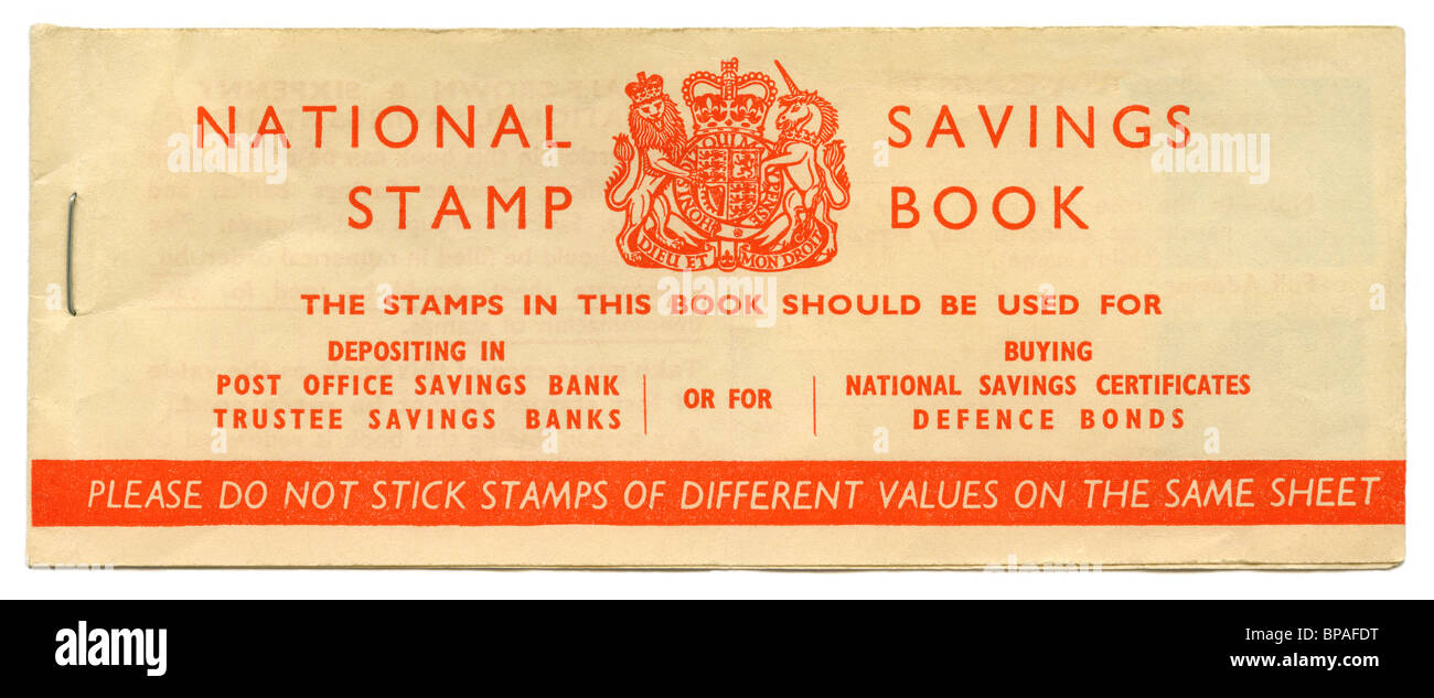 Cover of National Savings Stamp Book, UK, c. 1960 Stock Photo