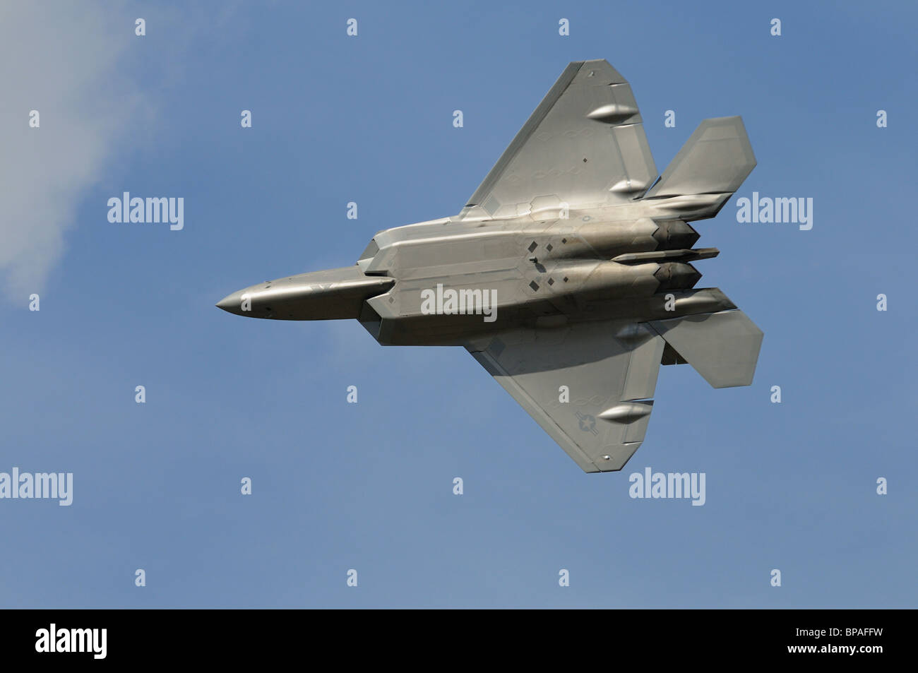 Lockheed Martin F-22 Raptor displays at the 2010 RIAT Royal International Air Tattoo RAF Fairford Gloucestershire England Stock Photo