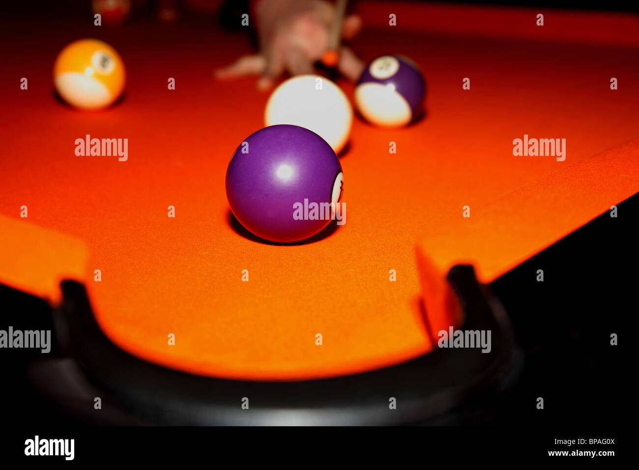 person playing pool Stock Photo