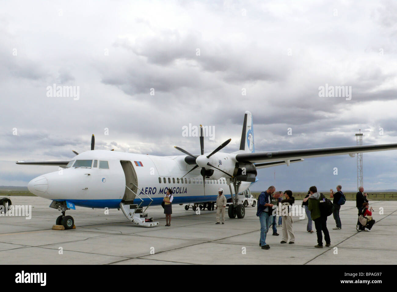 airport and fly, Dalanzadgad airport, Mongolia Stock Photo