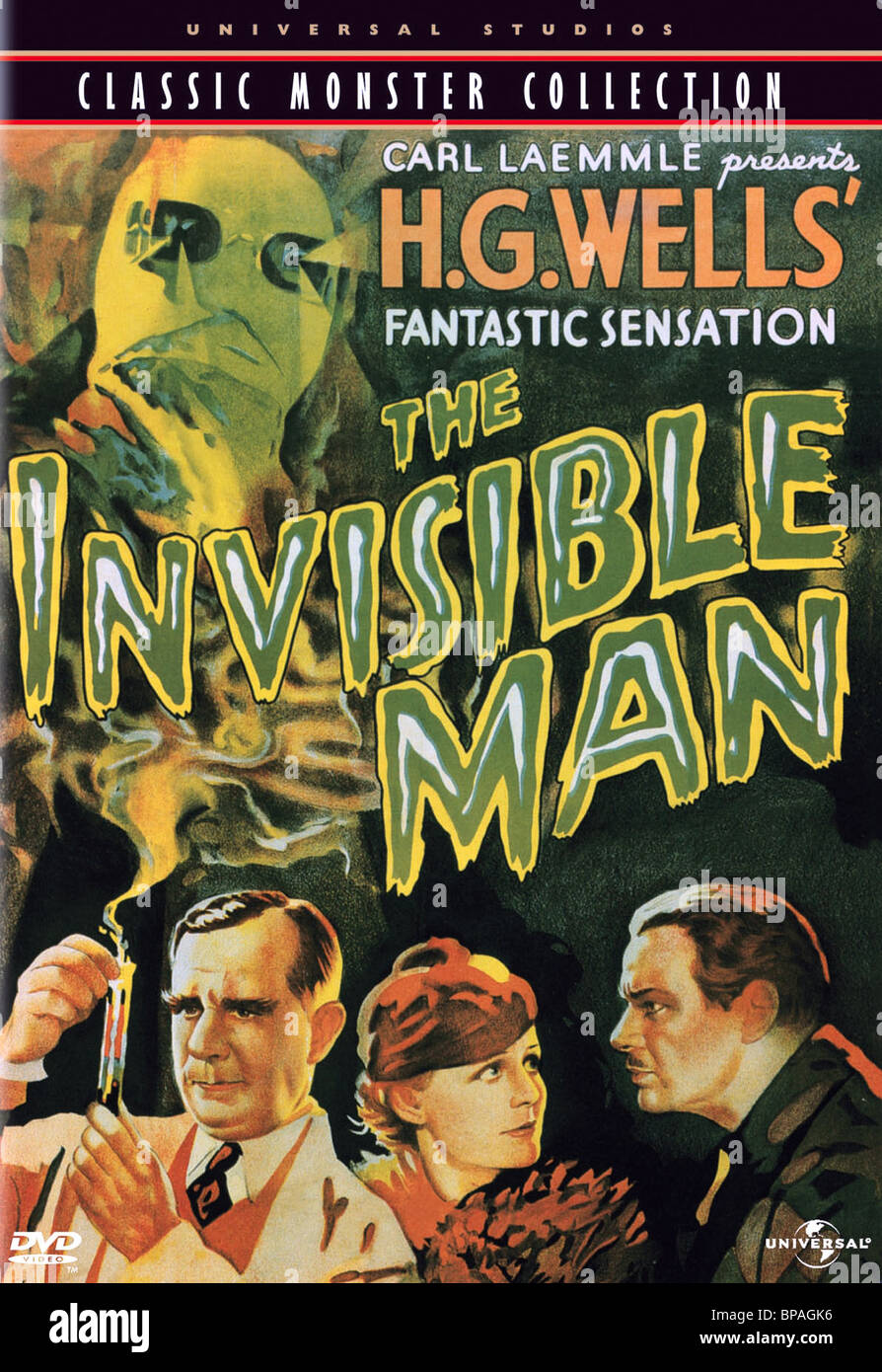 HG Wells Vintage movie advert poster reproduction. The Invisible Man 