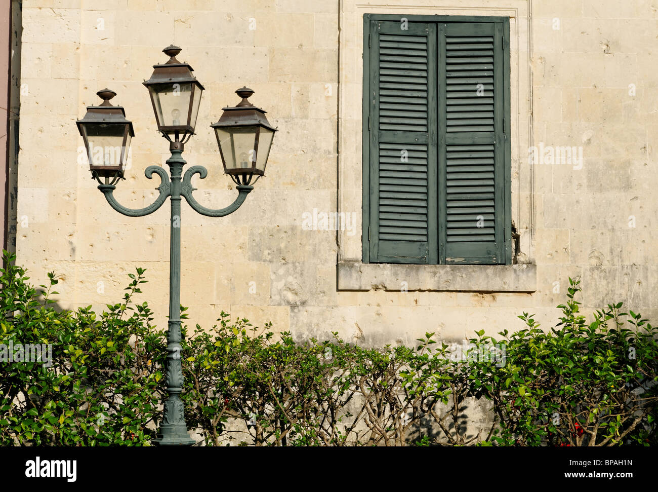 Street Lights - Corfu Town Stock Photo
