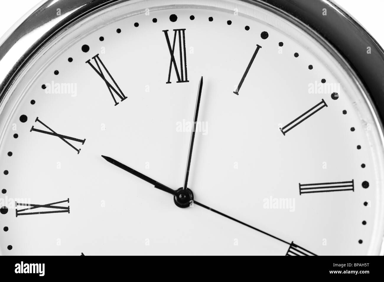 Clock face close up shot Stock Photo