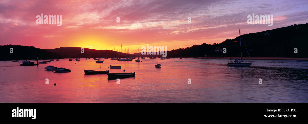 Salcombe harbour at dawn Stock Photo