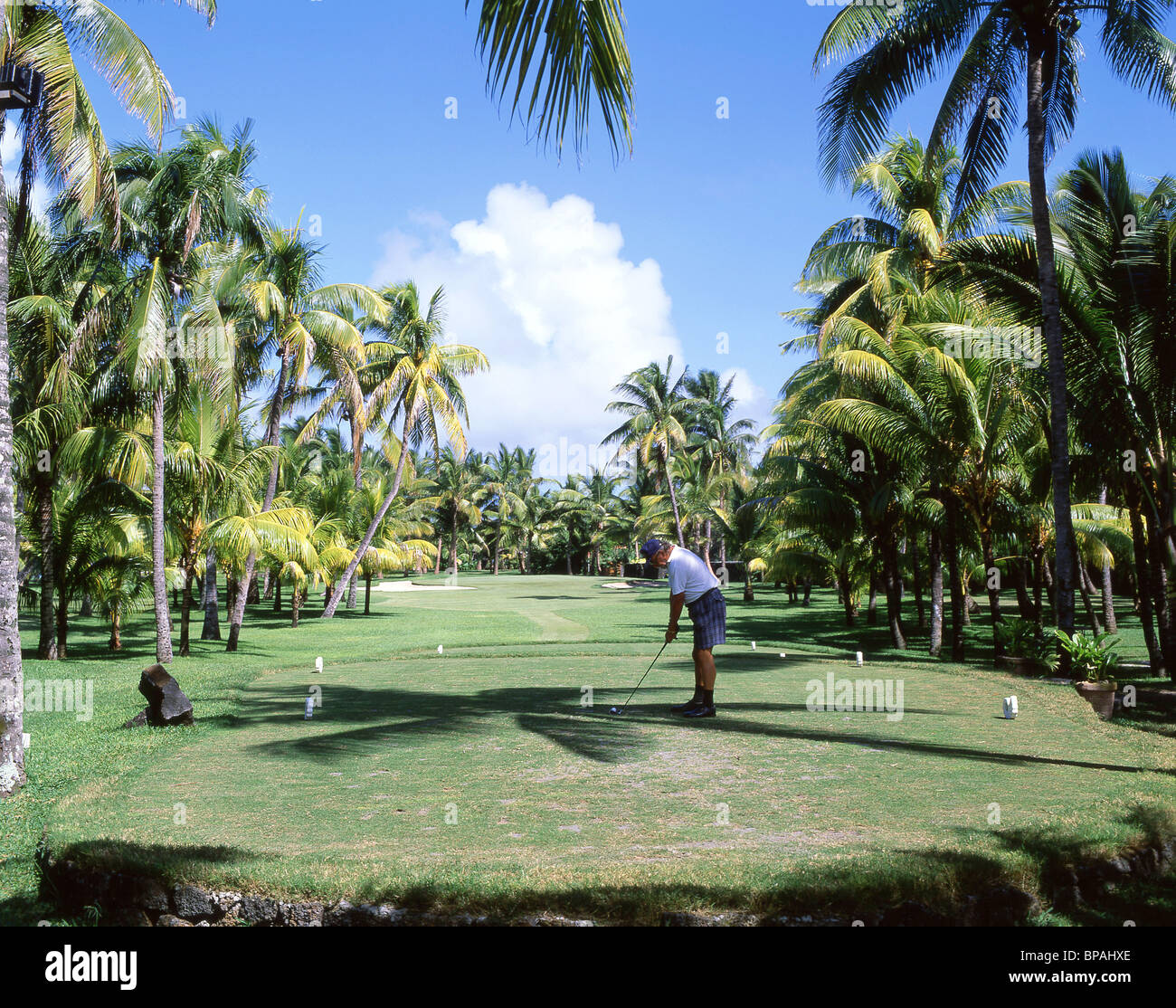 Golf course, One and Only Le Saint Geran Hotel, Belle Mare, Flacq District, Republic of Mauritius Stock Photo