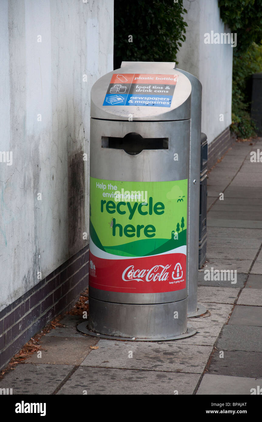 A recycling bin in Southampton city centre Stock Photo Alamy