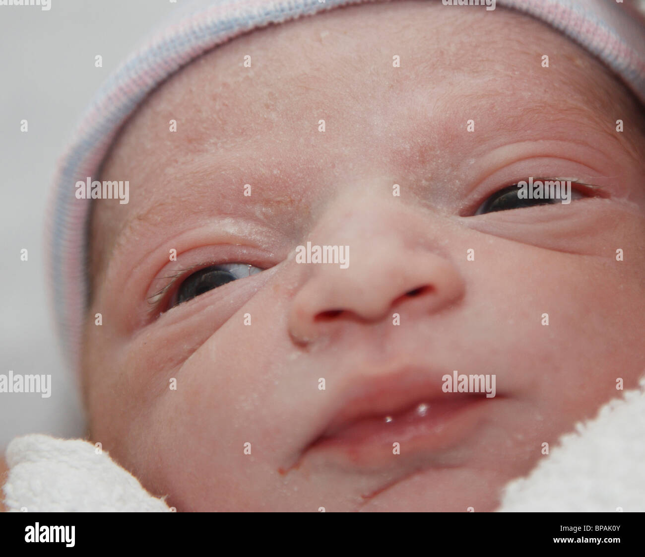 Newborn Infant, Only Minutes Old Stock Photo