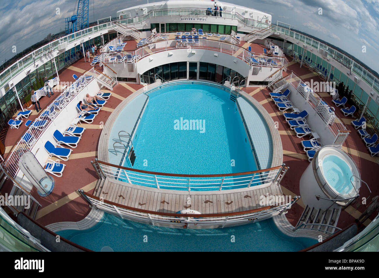 The swimming pool area on the P&O Aurora cruise ship Stock Photo Alamy