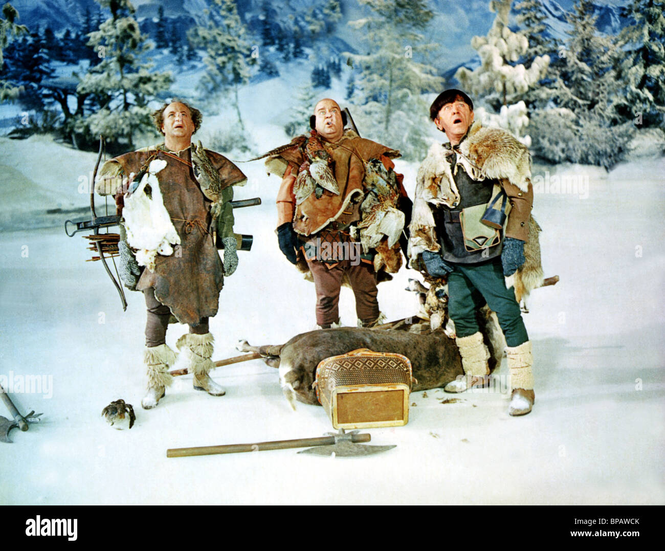 Larry Fine Joe Derita Moe Howard Snow White And The Three Stooges 1961 Stock Photo Alamy
