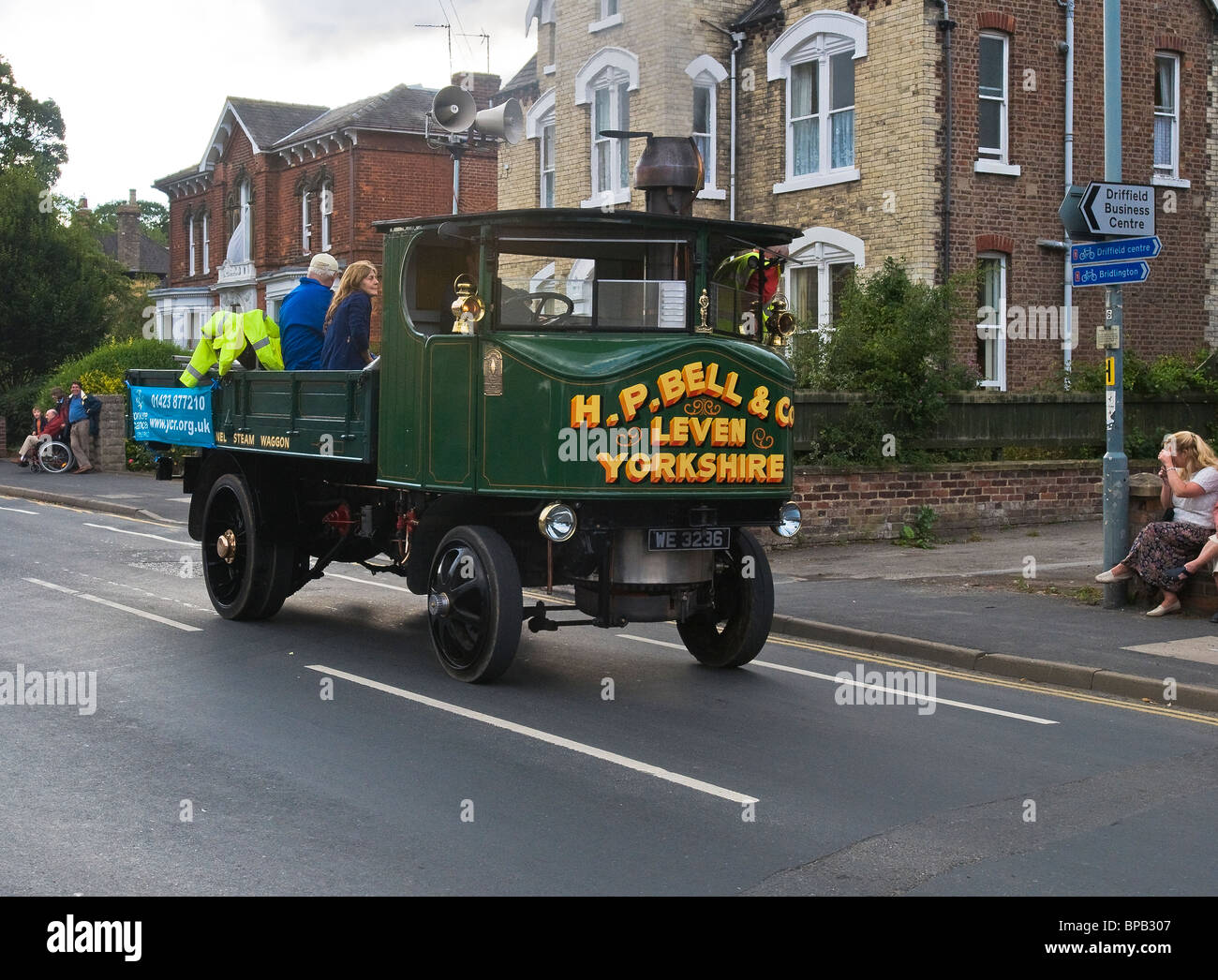 A vintage van parades at the 2009 Driffield Steam Engine Rally Stock Photo