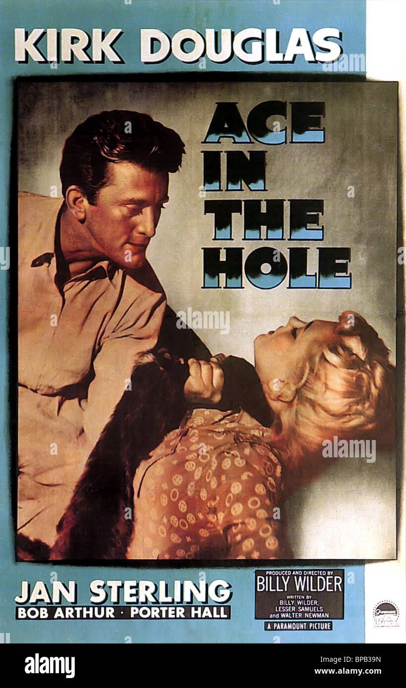 KIRK DOUGLAS, JAN STERLING POSTER, ACE IN THE HOLE, 1951 Stock Photo